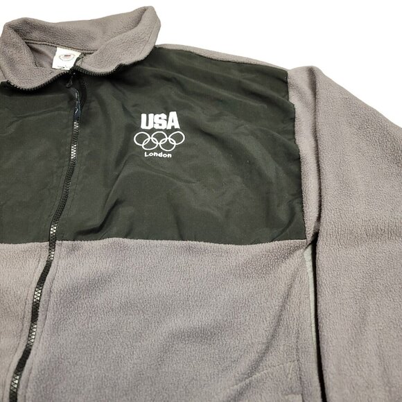 US Olympic Committee Men L USA London Olympics Full Zip Colorblock Fleece Jacket - Picture 5 of 14